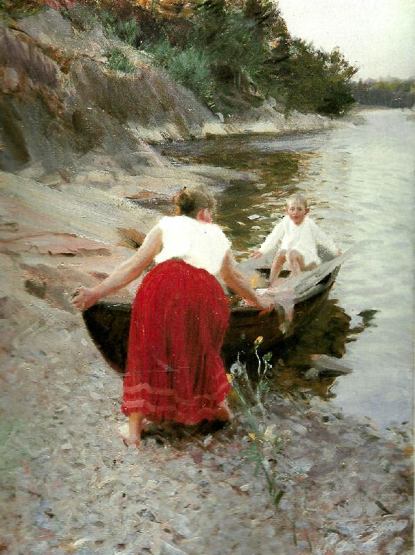 Anders Zorn femme au jupon rouge oil painting image